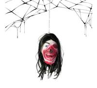 Cabeza cortada con miedo | Cabeza de prop de Halloween de látex realista | Cabezas cortadas colgantes con sangre de horror | Decoración ideal para casas embrujadas, decoración de , broma