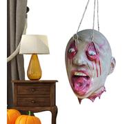 Cabeza cortada para Halloween - Látex espeluznante, suave y transpirable, decoración de fiesta brillante | Decoración navideña, club nocturno, manos cortadas realistas para colgar, calavera para