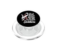 Cabeza Cuello Cáncer Conciencia Cinta Quimioterapia Fe Soldados Dios PopSockets PopGrip para MagSafe