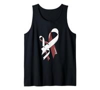 Cabeza Cuello Cáncer Concienciación Cinta Blanco Borgoña Combatiente Camiseta sin Mangas