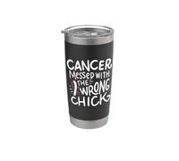 Cabeza Cuello Cáncer Survivor Fighter White Burgundy Ribbon Vaso térmico de acero inoxidable de doble pared