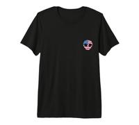 Cabeza de Alien Bandera Americana Patriótica - I Love USA Pecho Izquierdo Camiseta Premium