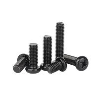 Cabeza de armazón empotrada en cruz Perno de tornillo de cabeza redonda plana grande M2 M2.5 M3 M4 M5 M6 M8 Acero inoxidable 304 negro (Size : M4X20 (50pcs))