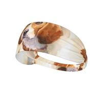 Cabeza de Beagle en Acuarela,Banda Deportiva para el Sudor Unisex, Multiusos, elástica para el Pelo