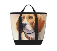 Cabeza de beagle en acuarela,Bolsas de almuerzo de gran capacidad, bolsa de mano térmica para mujeres, hombres, trabajo, picnic, viajes.