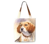 Cabeza de beagle en acuarela，Bolsas de supermercado reutilizables, bolsas de compras, bolsas de lona de gran capacidad, bolso de hombro