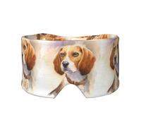 Cabeza de beagle en acuarela,Máscara para ojos con bloqueo de luz y protección ocular completa para dormir, orejeras y ojos.