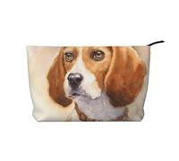 Cabeza de Beagle en Acuarela,Neceser de Pana, Neceser de Maquillaje portátil, Neceser de Viaje