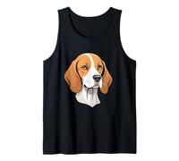 Cabeza de beagle en estilo caricatura estilizada Camiseta sin Mangas