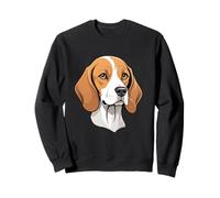 Cabeza de beagle en estilo caricatura estilizada Sudadera