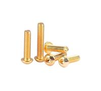 Cabeza de botón redonda ISO7380 con tornillo cabeza hexagonal color dorado titanio M2 .5 M3 M4 M5 tornillos chapados en 10 Uds(5mm,M3)