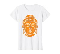 Cabeza de Buda de sabiduría Budista Camiseta gráfica económica, Mujer, Blanco, L