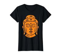 Cabeza de Buda de sabiduría Budista Camiseta gráfica económica, Mujer, Negro, M