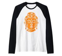 Cabeza de Buda de sabiduría Budista Camiseta Manga Raglan
