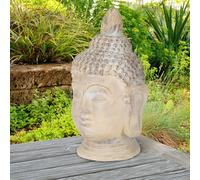 Cabeza de buda escultura beige/gris estatua decorativa feng shui poliresina 78cm
