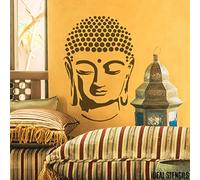 Cabeza de Buda Plantilla | Decorativo & Manualidades Plantilla | Pintura Lienzo Arte, Paredes, Telas, Muebles | Varios Tamaños Opciones | Reutilizable Plantilla por Ideal Stencils | - XXL/ 77X115CM