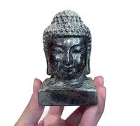 Cabeza De Buda Tallada En Cristal Natural De 8cm, Adorno De Estatuilla De Cristal, Piedra Decorativa Para El Hogar,pirita