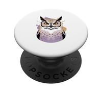 Cabeza de búho con Formas abstractas PopSockets PopGrip Adhesivo
