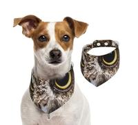 Cabeza de búho,Pañuelos de algodón para Perros, Bufandas Ajustables para Mascotas,M