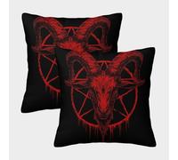 Cabeza de Cabra - ilustración de fantasía Oscura Fundas Cojines para Sofá 2 Piezas Arte Funda De Almohada Confortable Square Almohadas Fundas Cama Hogar Coche 40x40cm