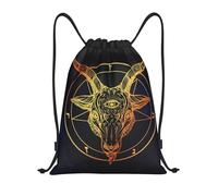 Cabeza De Cabra Satánica Con Tercer Ojo Hombre Mujer Bolsa De Gimnasio Ajustable Bolsa De Deporte Plegable Mochilas Deportiva Para Baloncesto Voleibol Fútbol Viaje