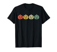 Cabeza de Calabaza de Halloween con Cara de Calabaza Retro Vintage Camiseta