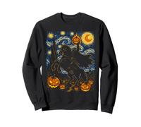 Cabeza de Calabaza Menos Halloween Noche Estrellada Jinete gótico Sudadera