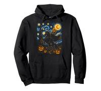 Cabeza de Calabaza Menos Halloween Noche Estrellada Jinete gótico Sudadera con Capucha