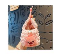 (Cabeza de castor) Encantador llavero de peluche de capibara, funda de punto para auriculares, ideal para bolsos