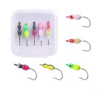 Cabeza de cebo suave para pesca en hielo de invierno para señuelo con brillo estable y brillo en la oscuridad para una atracción eficaz de peces, incluyendo carpa cruciana 5 o 10 piezas (B)