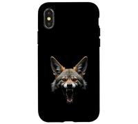 Cabeza de chacal enojado rugiente, arte del desierto de animales salvajes Carcasa para iPhone X/XS