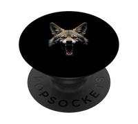 Cabeza de chacal enojado rugiente, arte del desierto de animales salvajes PopSockets PopGrip Adhesivo