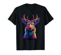 Cabeza de ciervo colorido - Ilustración animal moderna Camiseta