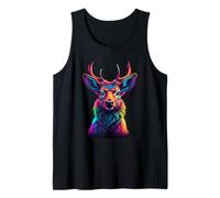 Cabeza de ciervo colorido - Ilustración animal moderna Camiseta sin Mangas