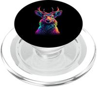 Cabeza de ciervo colorido - Ilustración animal moderna PopSockets PopGrip para MagSafe
