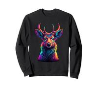 Cabeza de ciervo colorido - Ilustración animal moderna Sudadera