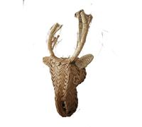 Cabeza de Ciervo de Esparto - Marca Rigón - Adorno decorativo para pared - Dale a tu hogar un estilo rústico y Boho - Hecho a mano con esparto nacional - Producto natural - Varios tamaños