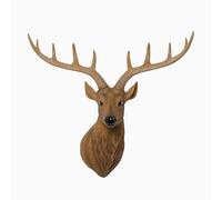 Cabeza de ciervo decoración de pared falsa taxidermia cabeza de animal colgante de arte de pared geométrico rústico montado en la pared cabeza de ciervo, esculturas de cabeza de resina hechas a mano(B
