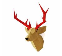 Cabeza de Ciervo Papercraft kit，Yona DIY Kit de origami 3D para montar a mano, 3D Puzzle para la decoración de hogar,Trofeo de papel, Regalo de papel,Bricolaje en papel, Rompecabezas 3D