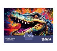 Cabeza de cocodrilo Colorida 1000 Piezas Puzzle para Adultos Puzzle Cartón Extra Grueso - Antiestrés Y Viajes, Entrena El Cerebro para 12+ Años 38x26cm/1000pcs