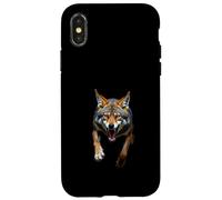Cabeza de coyote enojado rugiente, arte del desierto de animales salvajes Carcasa para iPhone X/XS