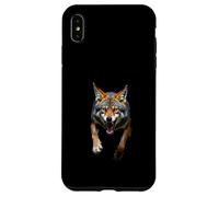 Cabeza de coyote enojado rugiente, arte del desierto de animales salvajes Carcasa para iPhone XS Max