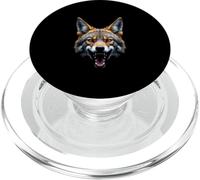 Cabeza de coyote enojado rugiente, arte del desierto de animales salvajes PopSockets PopGrip para MagSafe