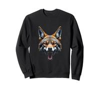Cabeza de coyote enojado rugiente, arte del desierto de animales salvajes Sudadera