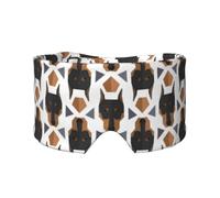 Cabeza de dóberman con patrón poligonal,Máscara para ojos con bloqueo de luz y protección ocular completa para dormir, orejeras y ojos.