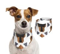 Cabeza de dóberman con patrón Poligonal,Pañuelos de algodón para Perros, Bufandas Ajustables para Mascotas,L