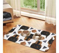 Cabeza de dóberman con patrón Poligonal,Tapete para Comida de Mascotas, manteles Individuales de Cuero sintético para Gatos y Perros,40x60cm