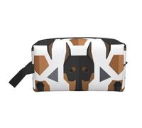 Cabeza de Doberman de patrón Poligonal, Bolsa de Maquillaje Bolsa de cosméticos Bolsa de artículos de tocador de Viaje portátil Organizador de Bolsa de Maquillaje