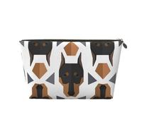 Cabeza de Doberman de patrón Poligonal, Bolsa de Maquillaje Bolsa de cosméticos Bolsa de artículos de tocador de Viaje portátil Bolsa de artículos de tocador
