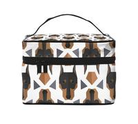 Cabeza de Doberman de patrón Poligonal, Bolsa de Maquillaje Bolsa de cosméticos Bolsa de artículos de tocador de Viaje portátil Estuche para lápices Bolsa de artículos de tocador